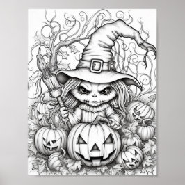 Halloween volwassen kleuring poster
