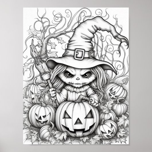 Halloween volwassen kleuring poster (Voorkant)