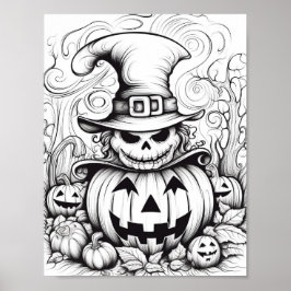 Halloween volwassen kleuring poster