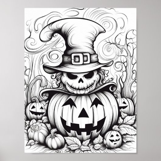Halloween volwassen kleuring poster (Voorkant)