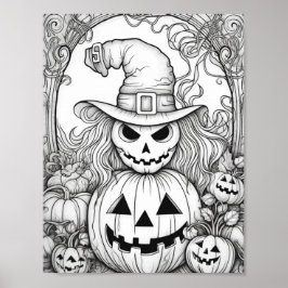 Halloween volwassen kleuring poster