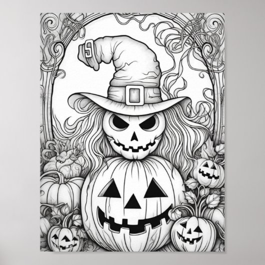 Halloween volwassen kleuring poster (Voorkant)