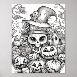 Halloween volwassen kleuring poster