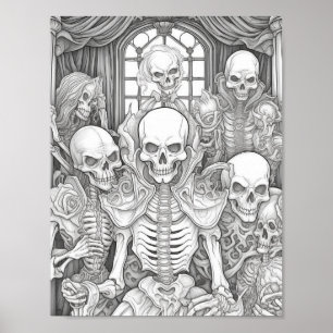 Halloween volwassen kleuring poster