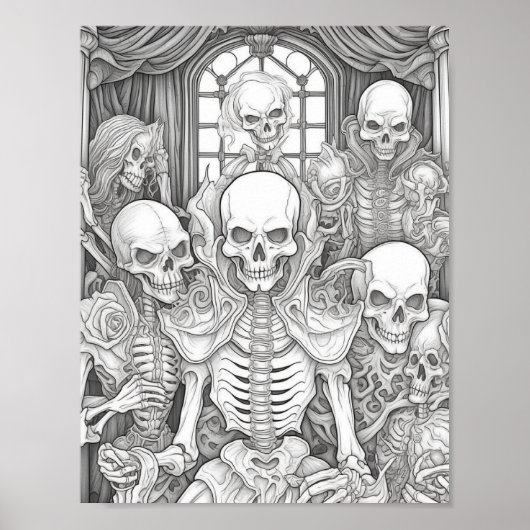 Halloween volwassen kleuring poster (Voorkant)