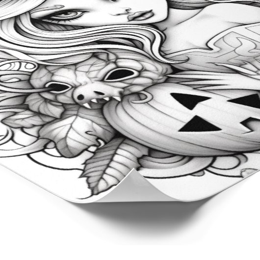Halloween volwassen kleuring poster (Hoek)