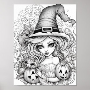 Halloween volwassen kleuring poster