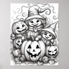 Halloween volwassen kleuring poster