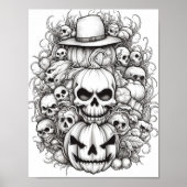 Halloween volwassen kleuring poster (Voorkant)