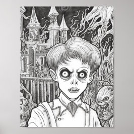 Halloween volwassen kleuring poster