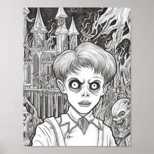 Halloween volwassen kleuring poster