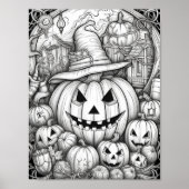 Halloween volwassen kleuring poster (Voorkant)
