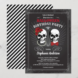 Halloween volwassen verjaardagsfeest gothic zwart  kaart