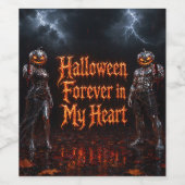 Halloween Voor Altijd In Mijn Hart Gotische Pompoe Wijn Etiket (Enkel label)