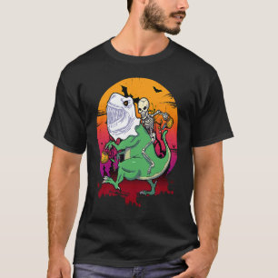 Halloween voor Boys Kinder Ghost Dinosaur Skelet r T-shirt