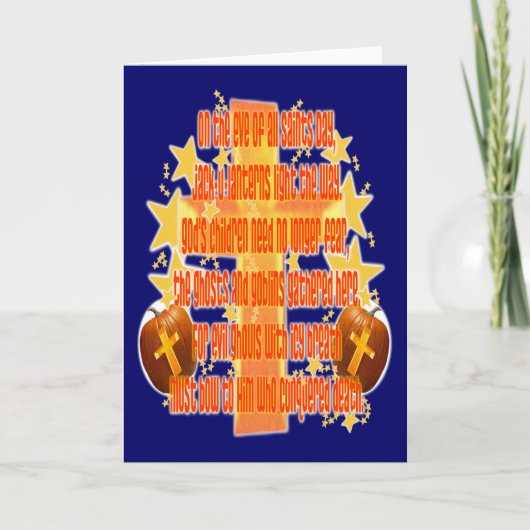 Halloween voor christenen (gedicht) kaart (Voorkant)