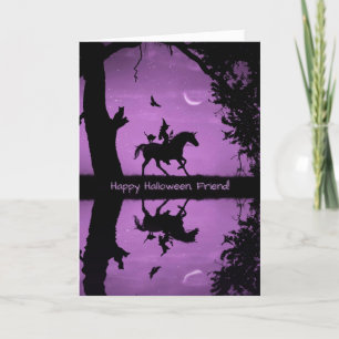 Halloween voor Friend Cute Witch en Unicorn Kaart