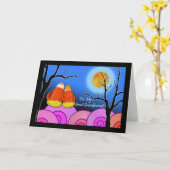 Halloween voor grote grootouders Candy Corn Pair Kaart (Gele Bloem)