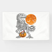Halloween voor Jongens Kinder Dinosaurus Skelet Tr Spandoek (Horizontaal)