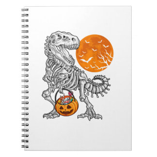 Halloween voor jongens kinderen dinosaurus skelet  notitieboek