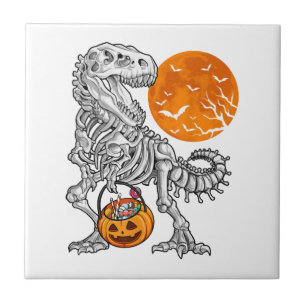 Halloween voor jongens kinderen dinosaurus skelet tegeltje