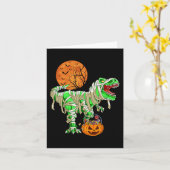 Halloween voor jongens Mannen Dinosaur T-rex Mummy Kaart (Gele Bloem)