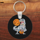 Halloween voor jongens Mannen Dinosaur T rex Mummy Sleutelhanger (Voorkant)