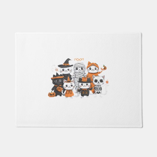 halloween voor kat cute kitten skelet spook grappi deurmat (Voorkant)