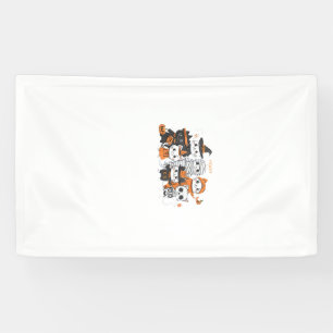 halloween voor kat Schattige Kittens Skelet Geest Spandoek