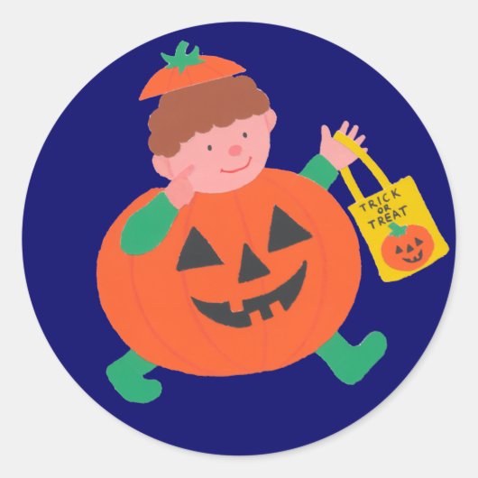 Halloween voor kinderen ronde sticker (Voorkant)