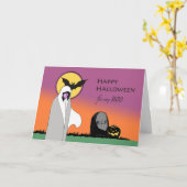 Halloween voor mijn Boo, Boo-vriend, Ghost, Bat Kaart (Gele Bloem)