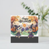 Halloween voor Pickleball Player Party Feestdagenkaart (Staand voorkant)