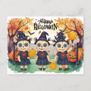 Halloween voor Pickleball Player Party Feestdagenkaart
