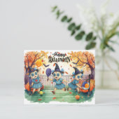 Halloween voor Pickleball Player Party Feestdagenkaart (Staand voorkant)