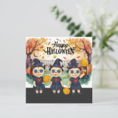 Halloween voor Pickleball Speler Feest  Feestdagenkaart (Staand voorkant)