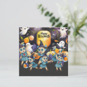 Halloween voor Pickleball Speler Feest  Feestdagenkaart (Staand voorkant)