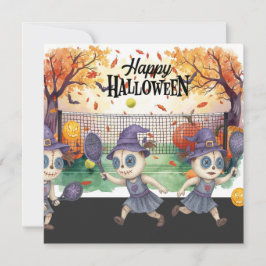Halloween voor Pickleball Speler Feestje  Feestdagenkaart