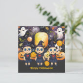 Halloween voor Pickleball Speler Feestje Feestdagenkaart (Staand voorkant)