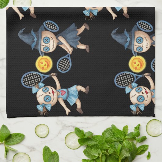 Halloween voor tennisspeler theedoek (Gevouwen)