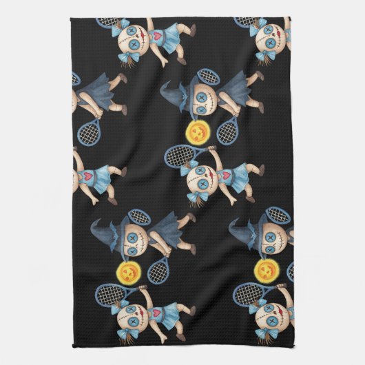Halloween voor tennisspeler theedoek (Verticaal)