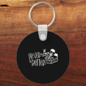 Halloween voor vrouwen Nooit Beter Skelet Grappig  Sleutelhanger (Voorkant)
