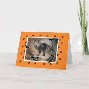 Halloween voor zuster-kattenkatten kaart