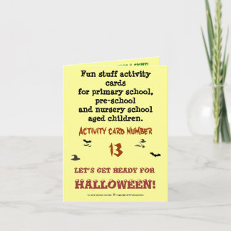 Halloween - Voorbeeld notitie grootte Activiteit k Kaart
