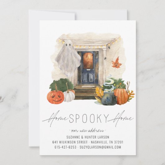 Halloween Voordeur Verhuisbericht Aankondiging (Voorkant)