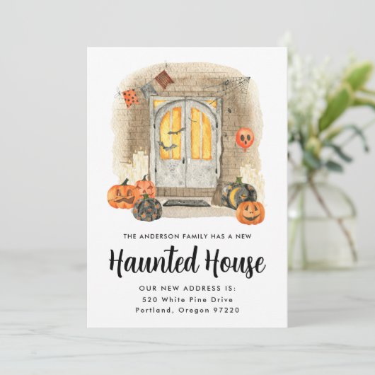 Halloween Voordeur Verhuizing Aankondiging (Staand voorkant)