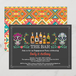 Halloween voorraad de bar verlovingsfeest kaart