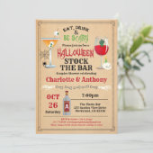 Halloween voorraadt de bar paren douchen rustig kaart (Staand voorkant)