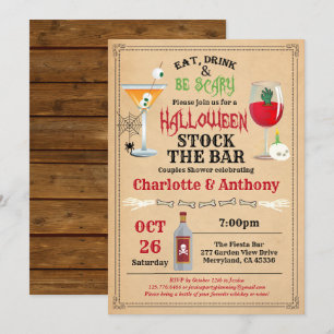 Halloween voorraadt de bar paren douchen rustig kaart