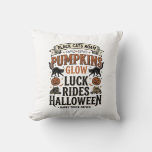 Halloween vrachtwagenchauffeur shirt met zwarte ka kussen