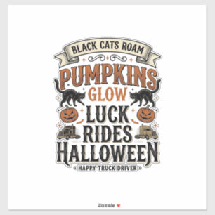 Halloween vrachtwagenchauffeur shirt met zwarte ka sticker